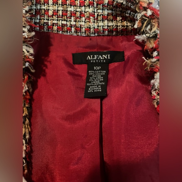 ALFANI Petite Ladies Linen Blend Suit Jacket Poppy Multi Size 10P - Picture 10 of 10
